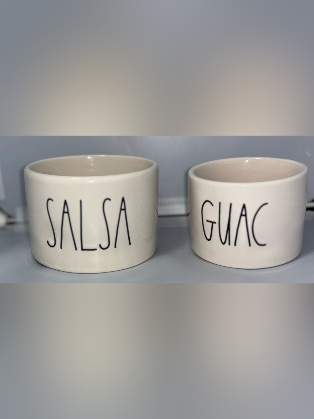 Rae Dunn Artisan Collection Salsa and Guac Ceramic Dip Bowl Set